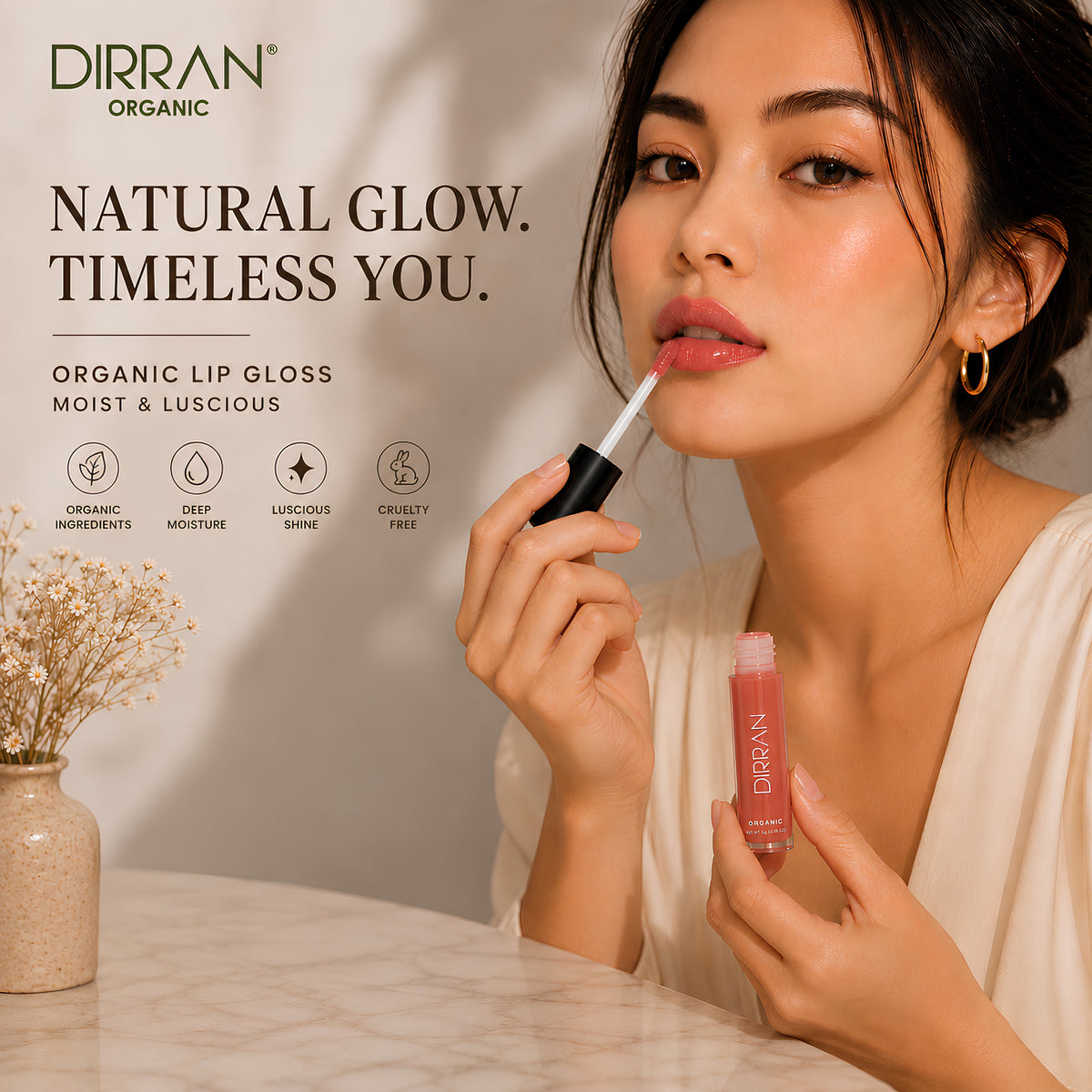 Organic Lip Gloss – 24hr Hydration, Nourishing & Antioxidant-Rich
