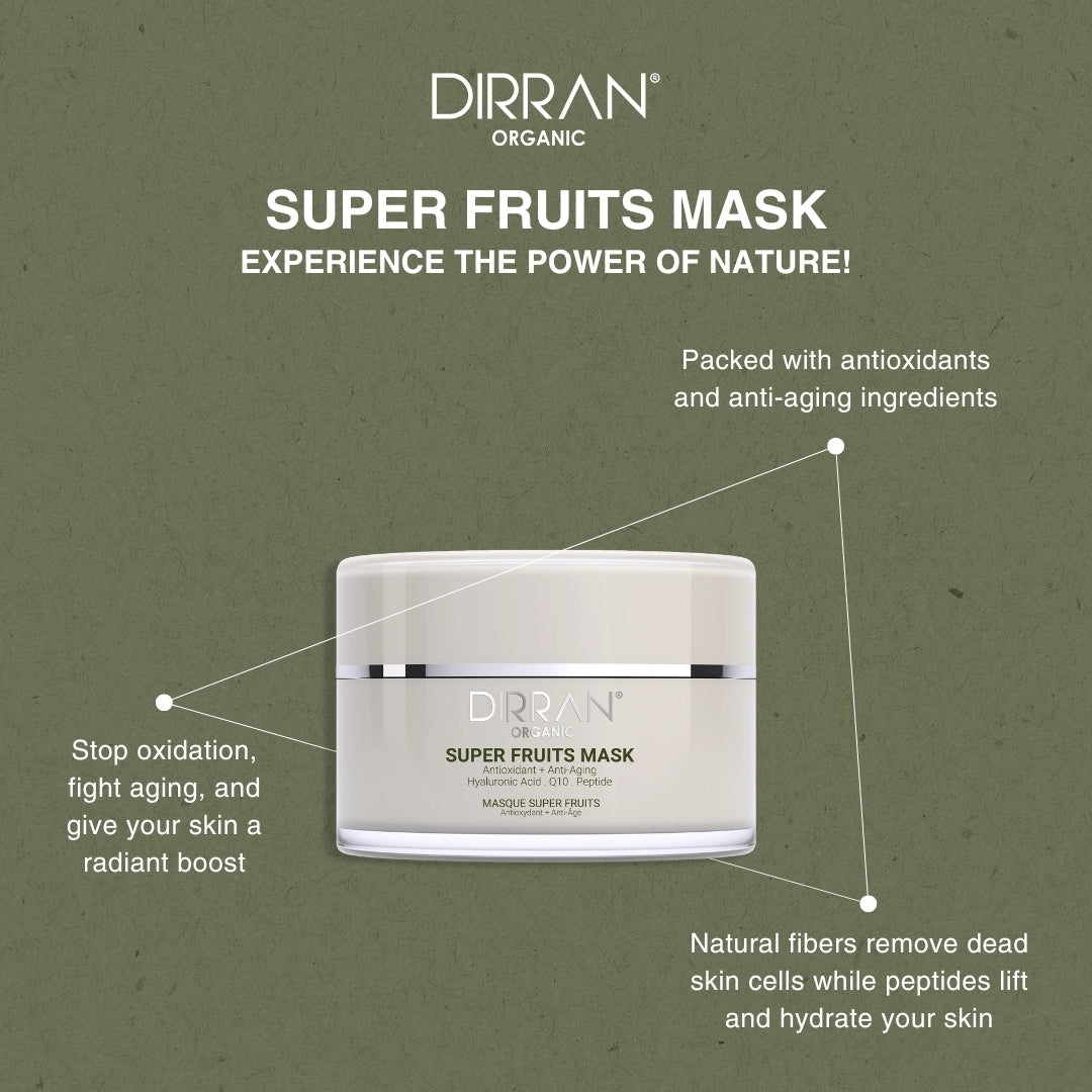 Super Fruits Mask – Antioxidant + Anti-Aging with Hyaluronic Acid, Q10 & Peptides (50 ml)