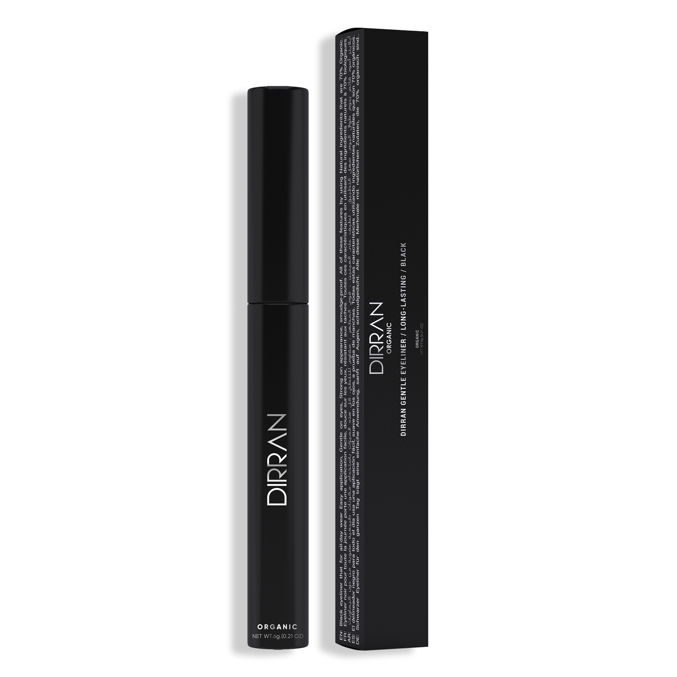 Dirran Organic Black Liquid Eyeliner – Long-Lasting, Smudge-Proof, Gentle Formula